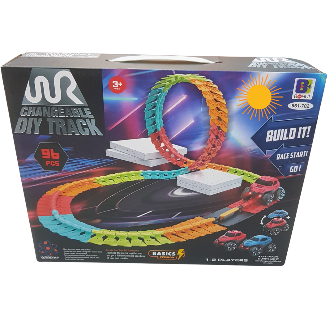 96-Piece Changeable DIY Race Track Set for Kids - Interactive Play for Endless Fun Secondary image