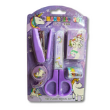 5-Piece Office Stationery Set: Premium Scissors, Mini Stapler & Pins, Dual Mini Tapes with Compact Dispenser – Ultimate Desk Organizer