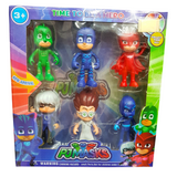New Arrival: PJ Masks 6-Character Action Figure Set - Perfect Gift for Fans, Suitable for Ages 3+ - Each Figure 2.5 Inches