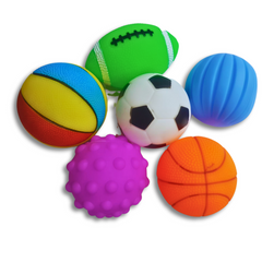 Pack of 6 colorful balls - press ball and chu chu funny sound will come out
