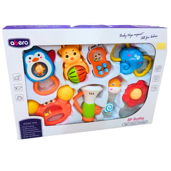 8-Piece Baby Rattle Set - Perfect for Early Development with Vibrant Colors, Shapes, Sounds, and Textures