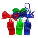 Pack of Three Premium Sports Whistles in Vibrant Colors – Red, Blue, Green – Complete with Secure Straps