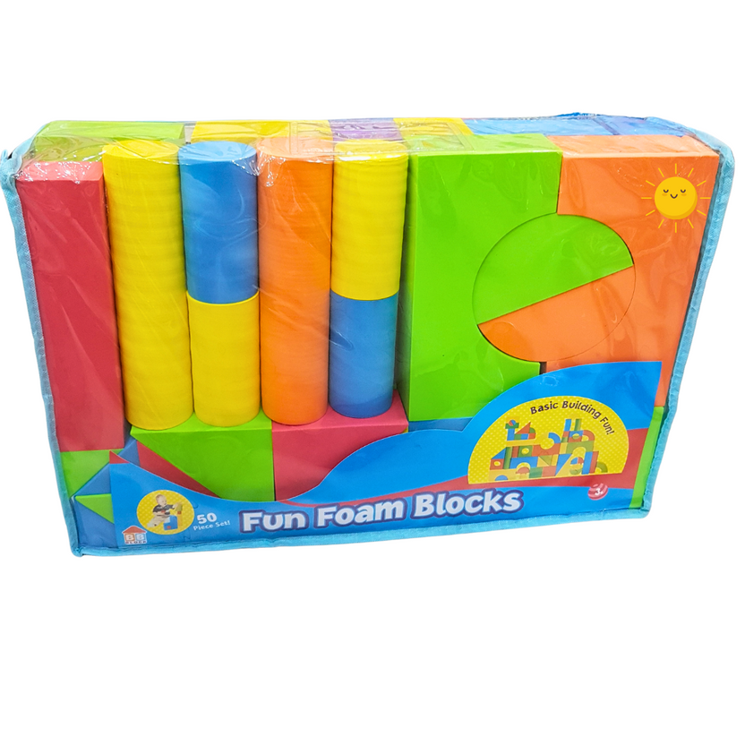 50-Piece Fun Foam Blocks Set – Colorful, Soft Building Blocks for Toddlers and Preschoolers Main image