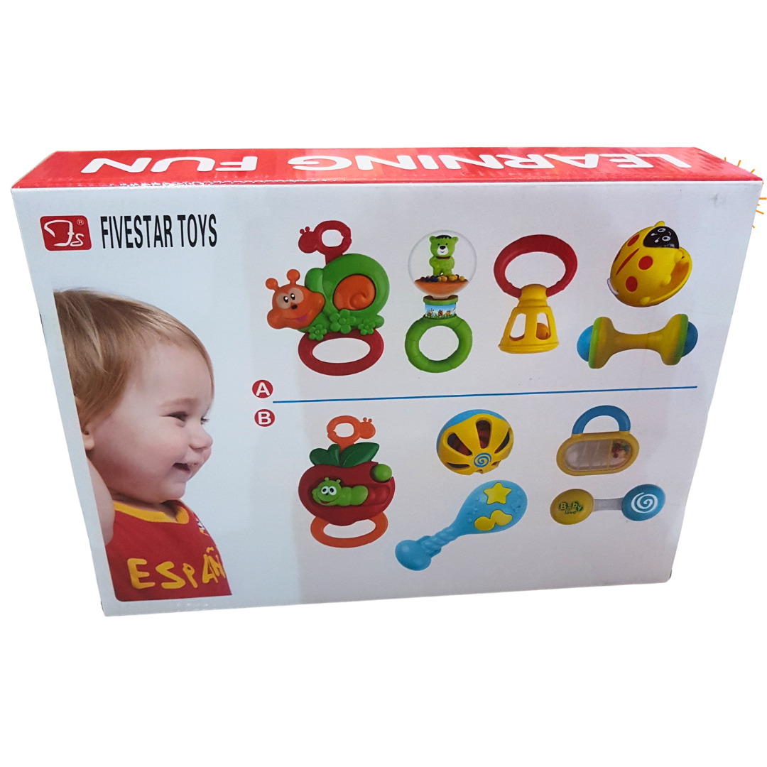 Happy Tunes 5-Piece Baby Rattles Set – Colorful Sensory Toy for Infants