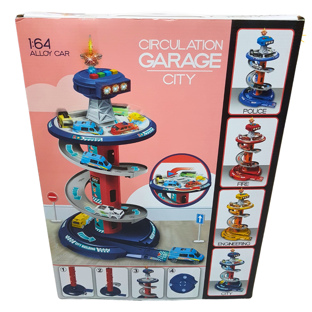 Circulation Garage City Playset - 26-Piece Set with Alloy Cars for Creative Play, Ages 3+ Secondary image
