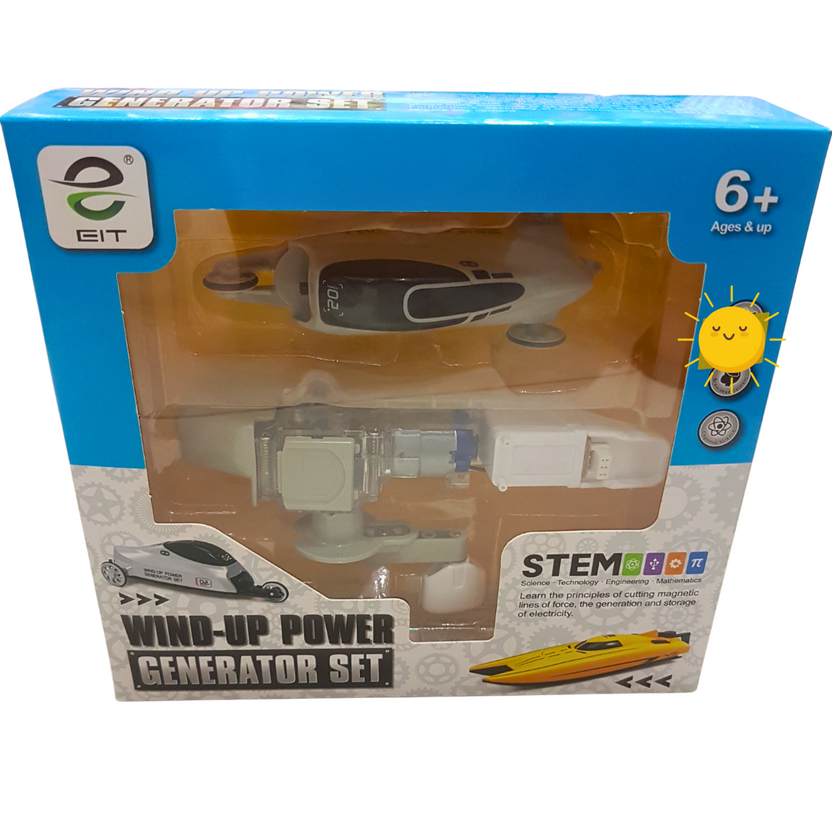 Educational STEM Wind-Up Power Generator Set for Kids - Learn Physics & Engineering Basics Main image