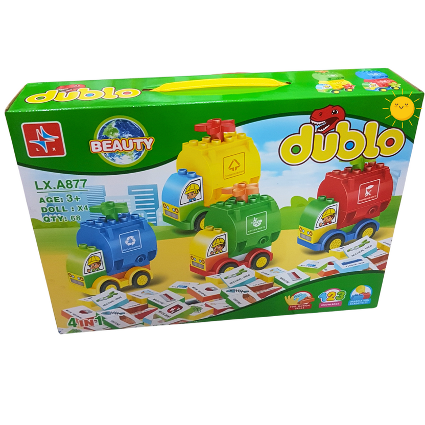 Dublo Beauty Recycling Truck Set – Eco-Friendly Learning Toy for Ages 3+, 68 Pieces Main image
