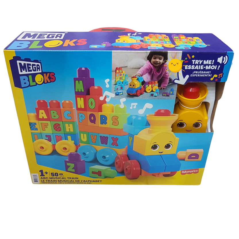 Mega Bloks ABC Musical Train – 50 Piece Alphabet Building Set for Toddlers 1+ Main image