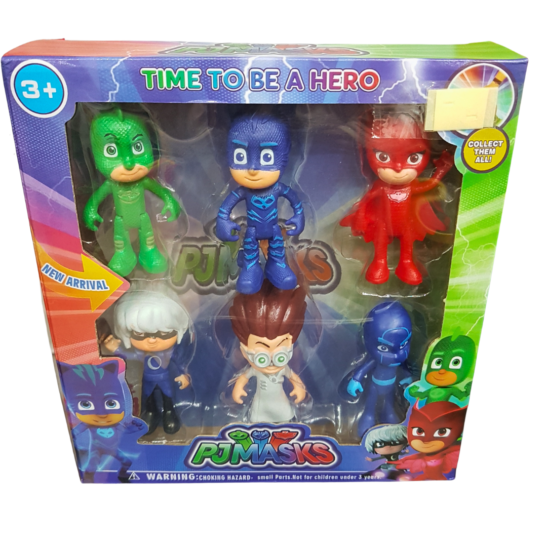 New Arrival: PJ Masks 6-Character Action Figure Set - Perfect Gift for Fans, Suitable for Ages 3+ - Each Figure 2.5 Inches