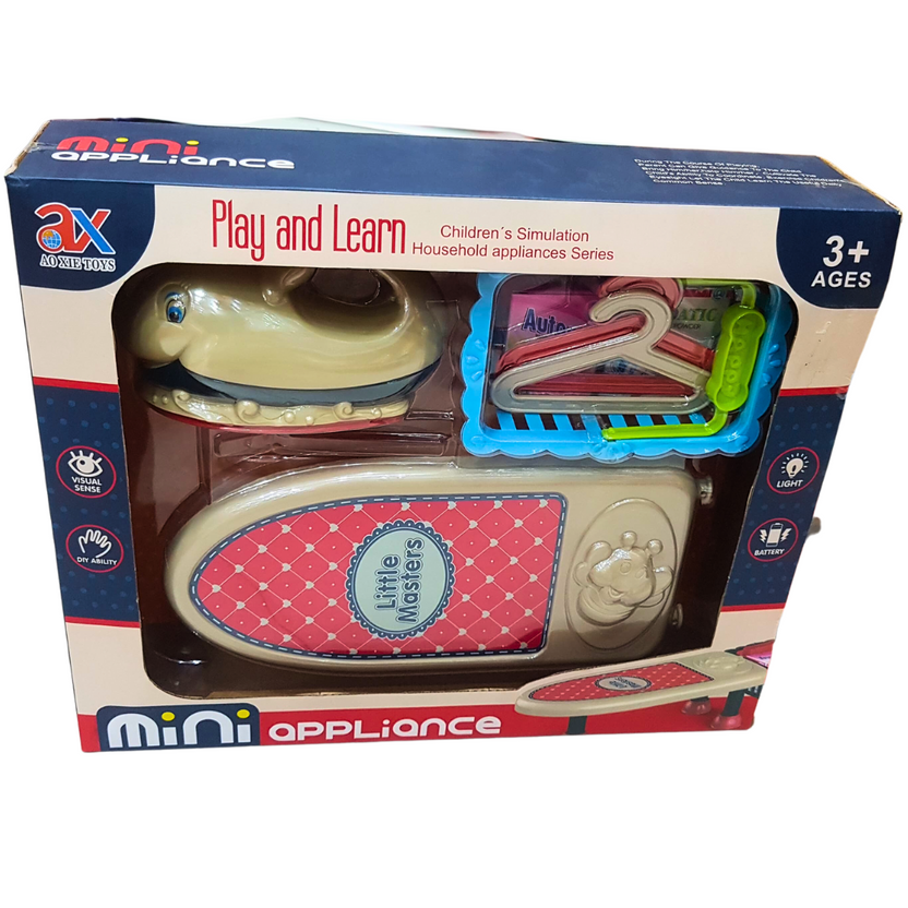 Play & Learn Household Appliances Series: Light & Safe Iron and Iron Stand Set for Girls Ages 3+ - Enhance DIY Skills & Visual Sense! Main image