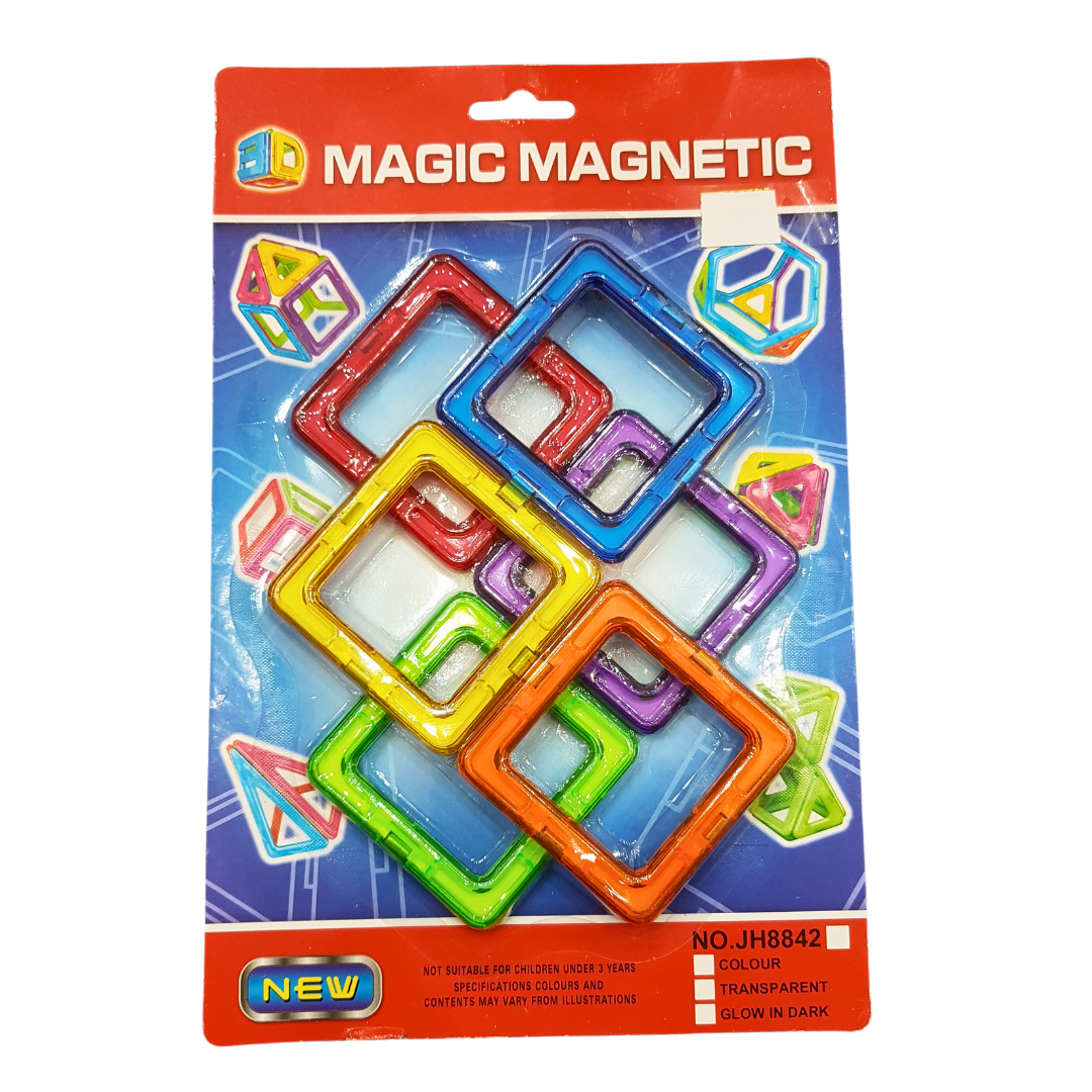 Colorful 6-Piece Magic Magnetic Set - Square 2x2" Magnets for Kids Ages 3+ | Creative & Educational Toy