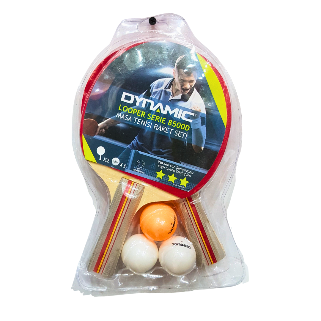 Dynamic Pro Table Tennis Racket Set with 3 Premium Balls - Smooth, Polished Surface for Superior Control - Ideal for Standard & Advanced Players