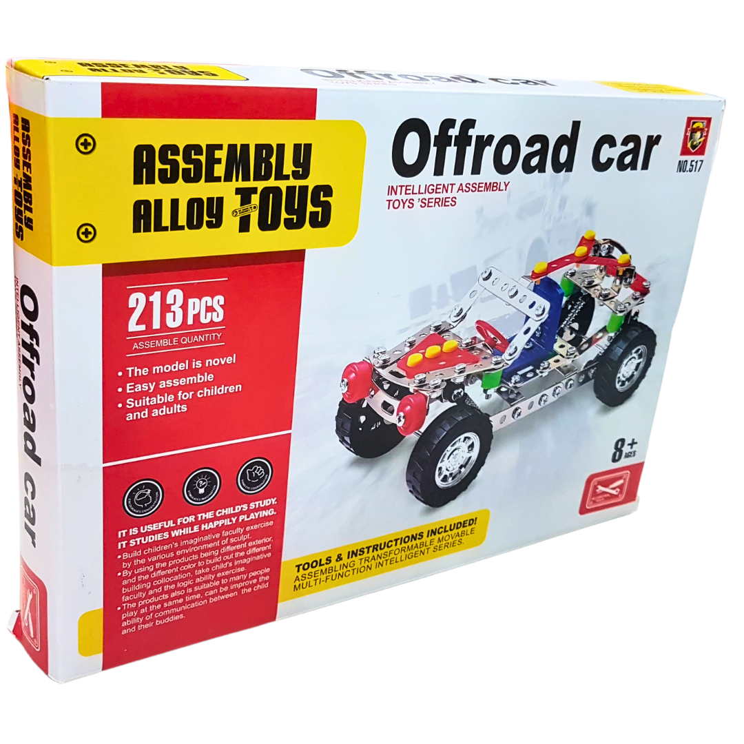 213-Piece Assembly Alloy Offroad Car Toy - Intelligent Building Set for Kids (8+) & Adults - Tools & Instructions Included