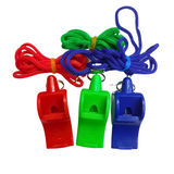 Pack of Three Premium Sports Whistles in Vibrant Colors – Red, Blue, Green – Complete with Secure Straps