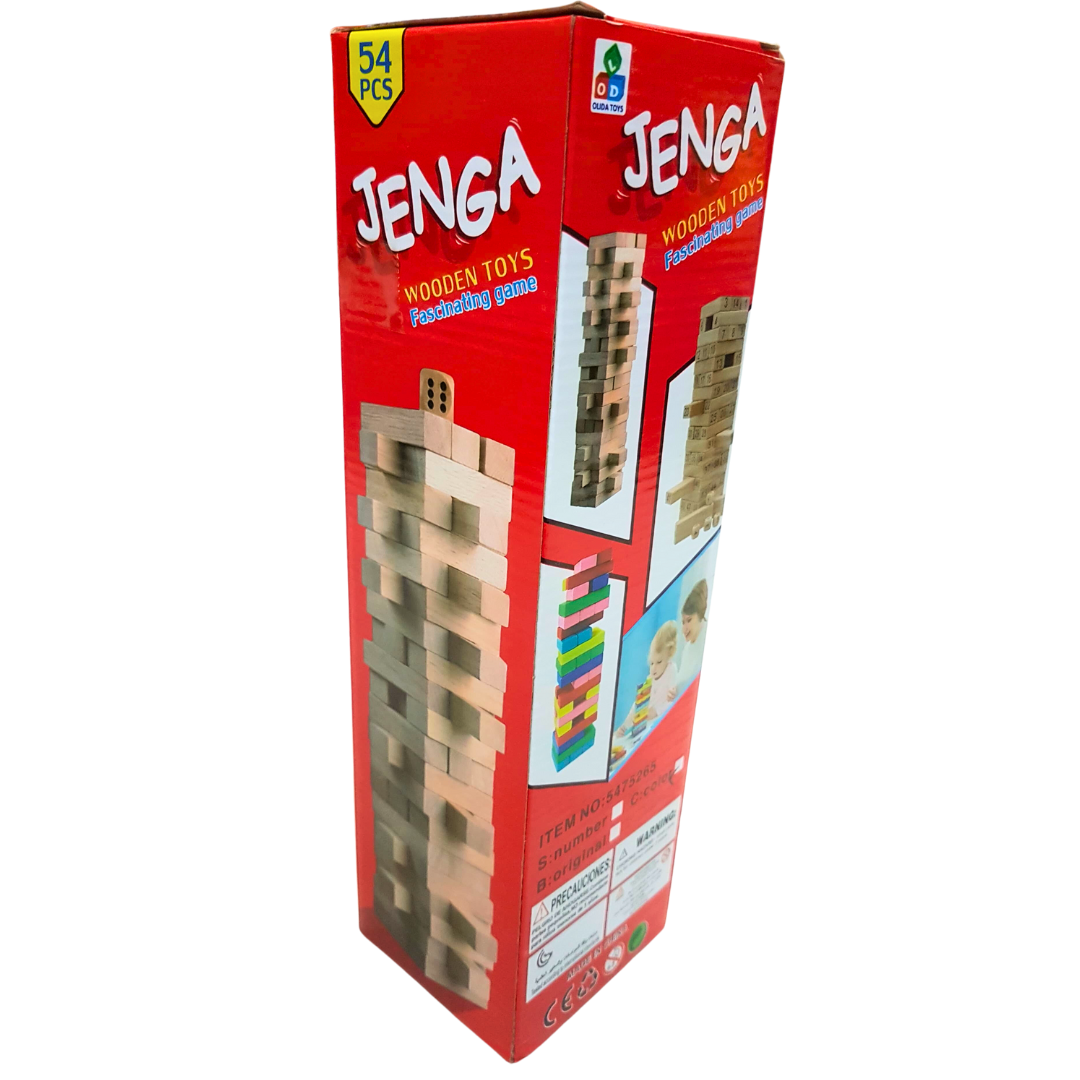 JENGA 54-Piece Wooden Game: Engage & Entertain Kids and Adults Alike, Enhance Coordination & Patience - Fun for Ages 3+