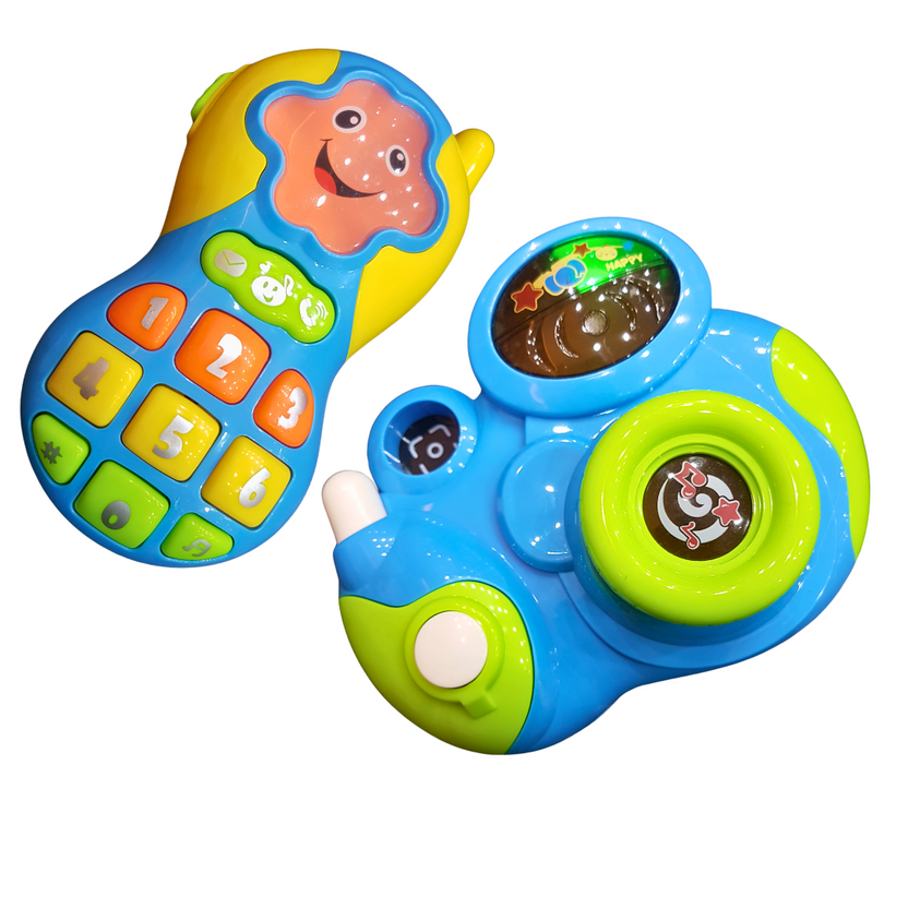 Bright & Fun Musical Learning Set - Interactive Toy Camera & Cellphone with Lights and Sounds for Toddlers Main image