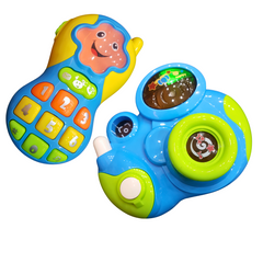 Bright & Fun Musical Learning Set - Interactive Toy Camera & Cellphone with Lights and Sounds for Toddlers