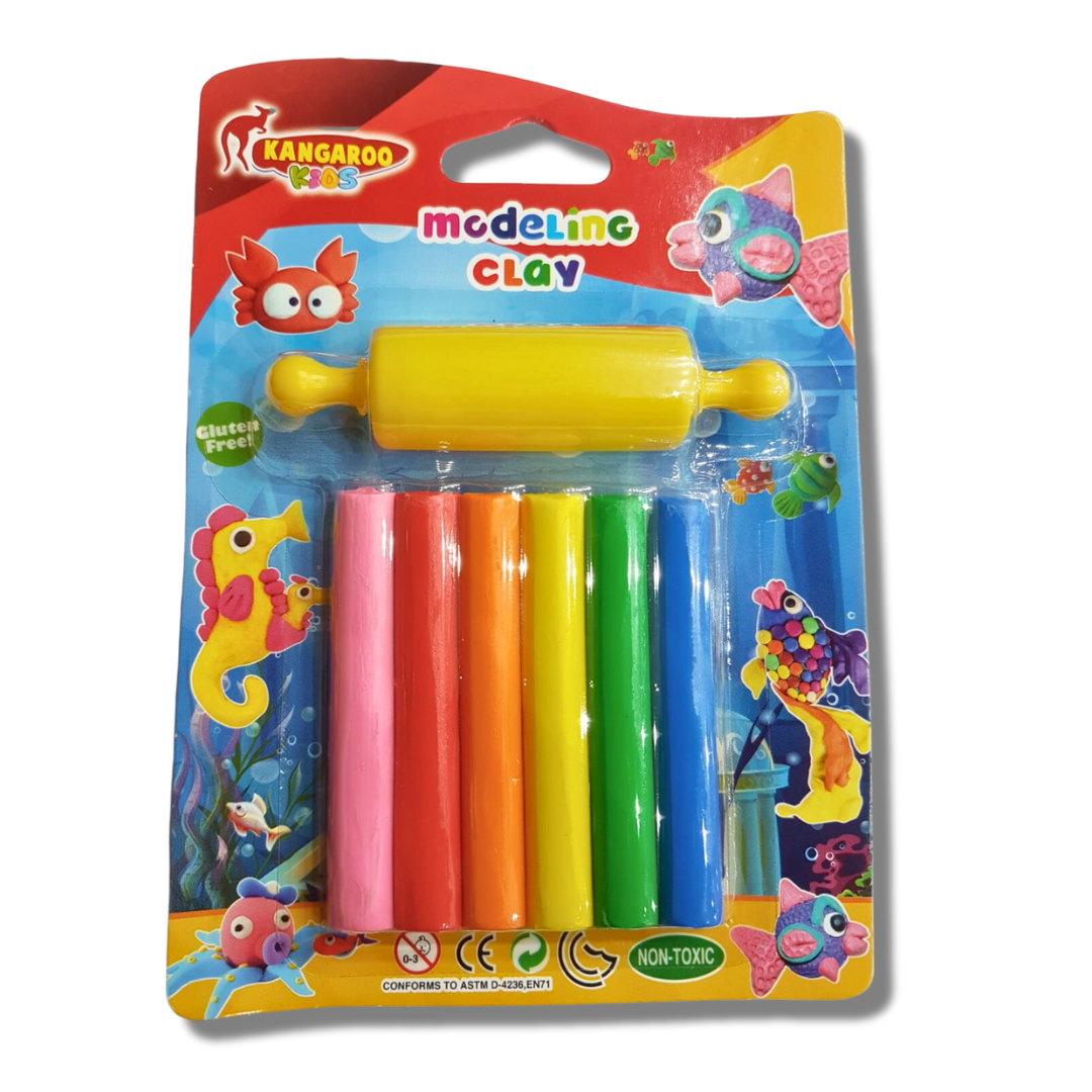 Kangaroo Kids Modeling Clay six colors Non-toxic for 3 years and Up