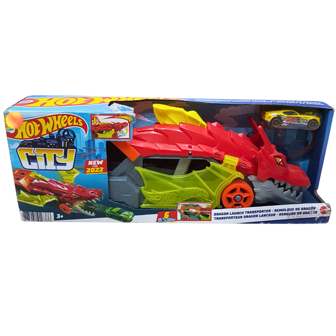 Hot Wheels City Dragon Launch Transporter - Exciting Mythical Adventure Playset for Kids