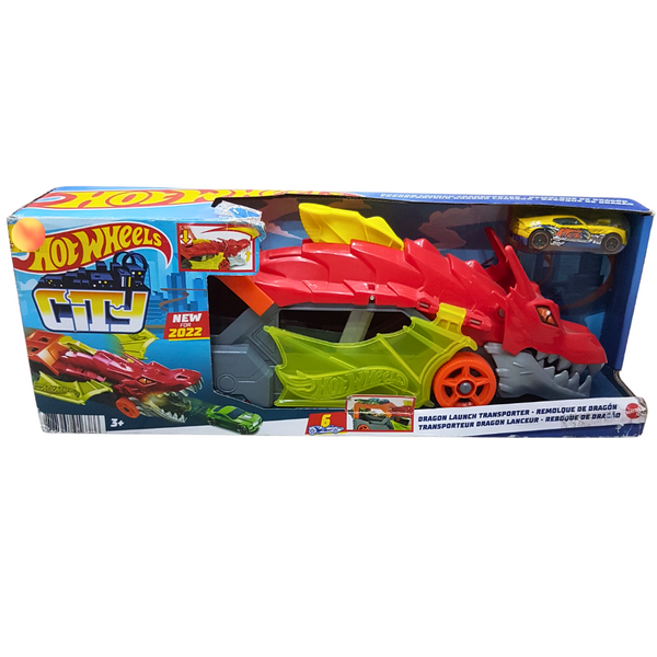 Hot Wheels City Dragon Launch Transporter - Exciting Mythical Adventure Playset for Kids