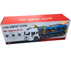 Folding Car Carrier with Dual-Track Ejection - Interactive Sound and Light Show for Kids