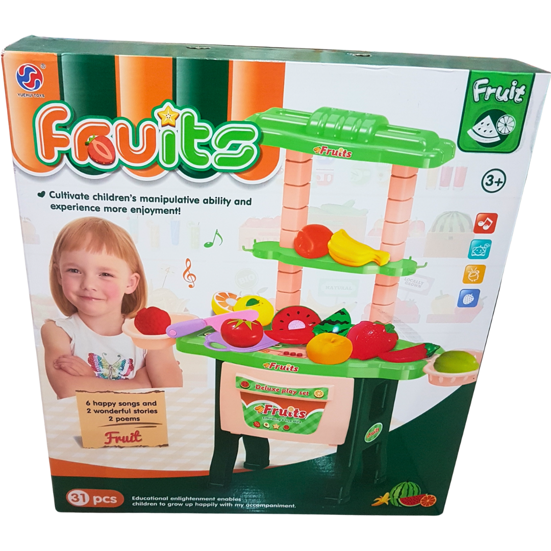 Fresh Harvest Fruit Stand Playset - 31-Piece Interactive Market for Kids 3+