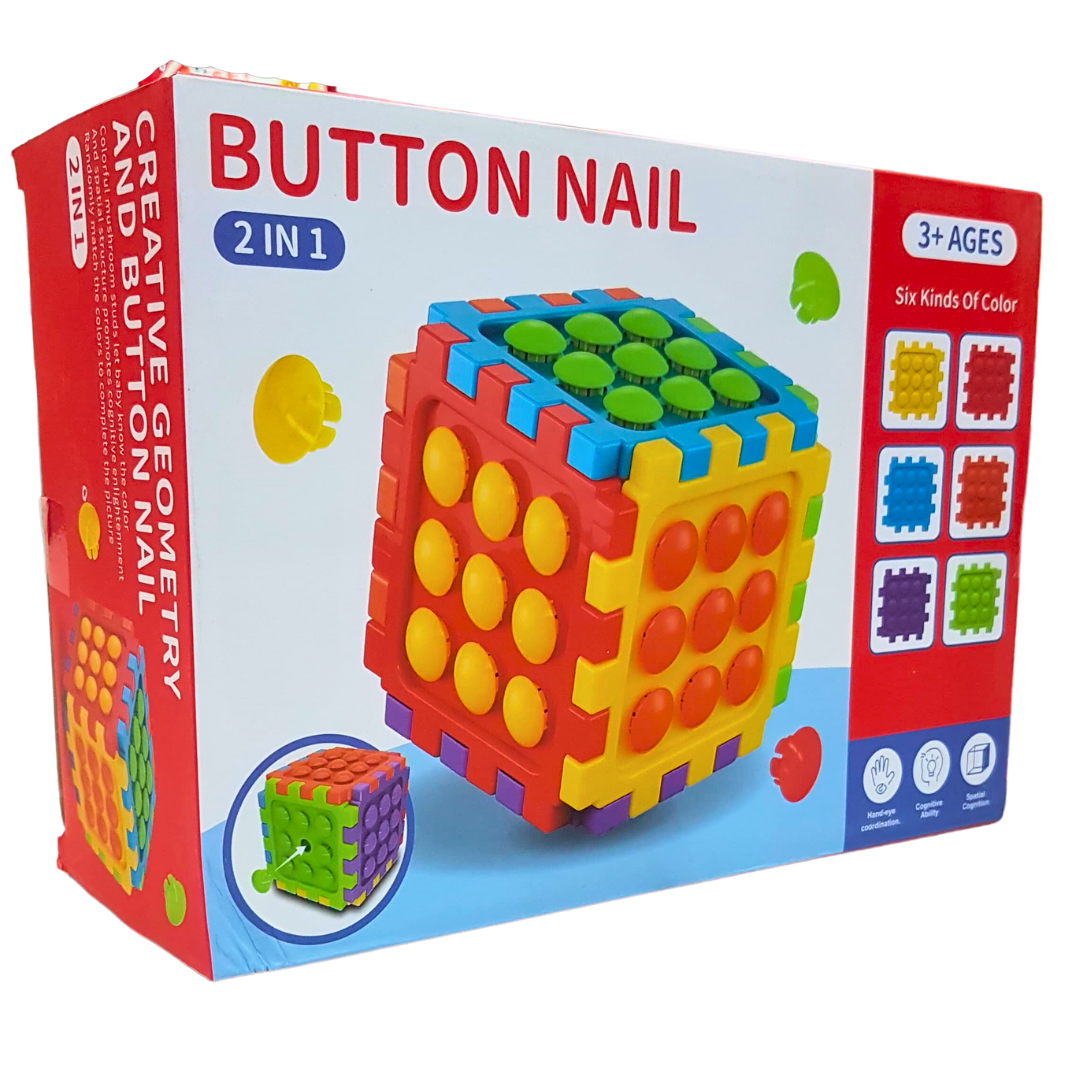 Creative Geometry 2-in-1 Colorful Mushroom Studs – Cognitive Enlightenment & Spatial Structure Learning Toy for Ages 3+ with Six Unique Patterns
