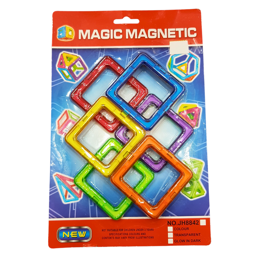 Colorful 6-Piece Magic Magnetic Set - Square 2x2" Magnets for Kids Ages 3+ | Creative & Educational Toy Main image