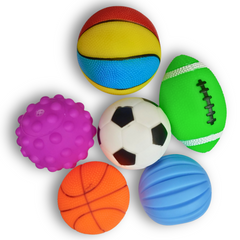 Pack of 6 colorful balls - press ball and chu chu funny sound will come out