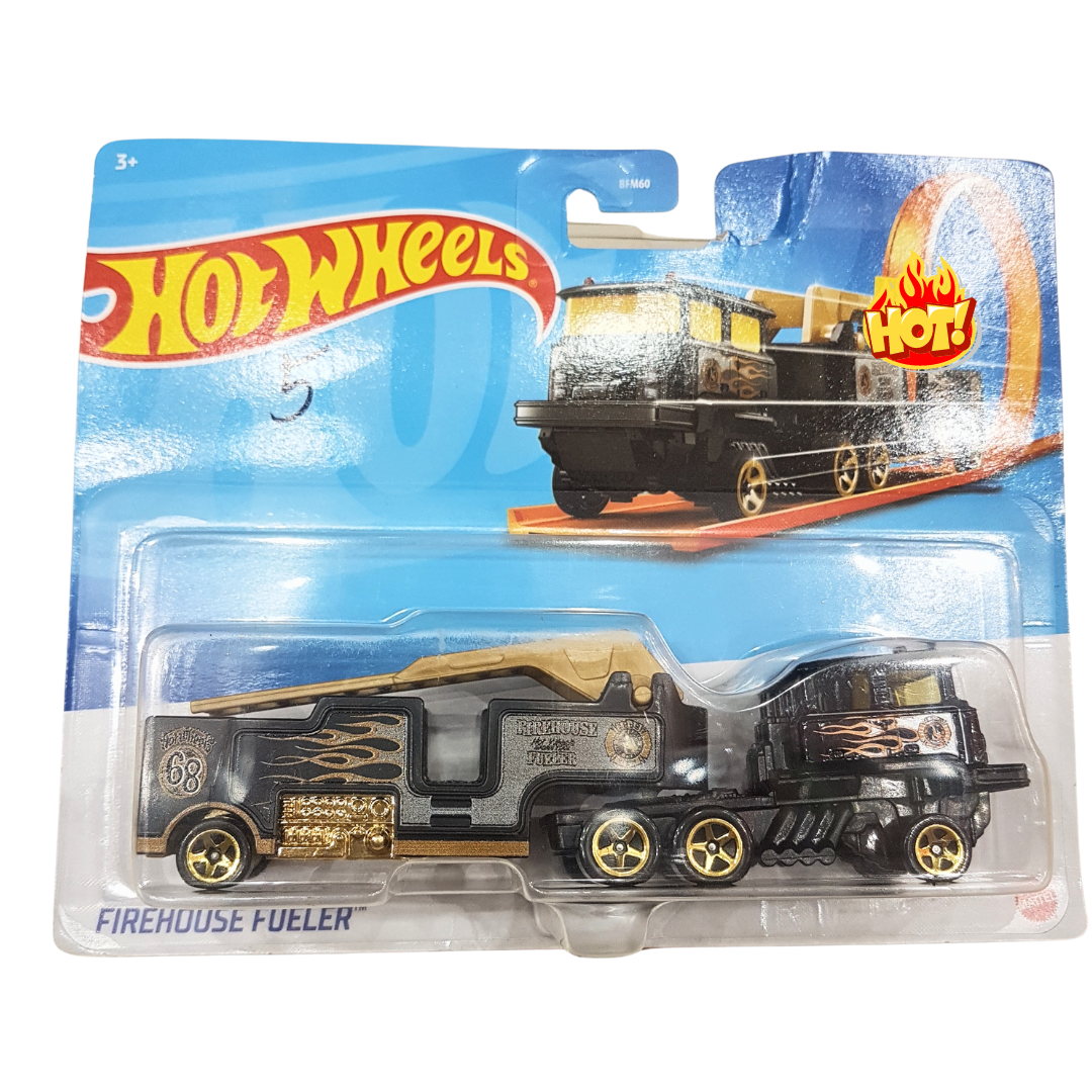 Hot Wheels Firehouse Fueler - Vintage-Inspired Die-Cast Engine & Tanker Toy Set