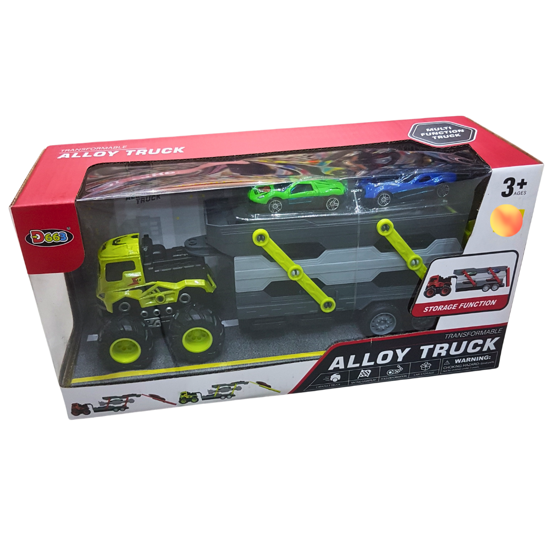 Transformable Alloy Truck Carrier Set - Educational Toy for Kids