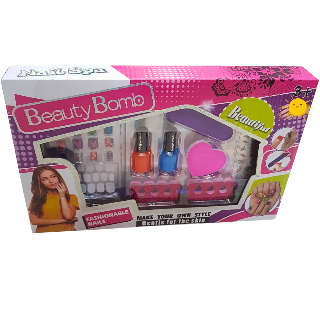 Nail Spa Beauty Bomb Kit - Creative Nail Art Set for Kids