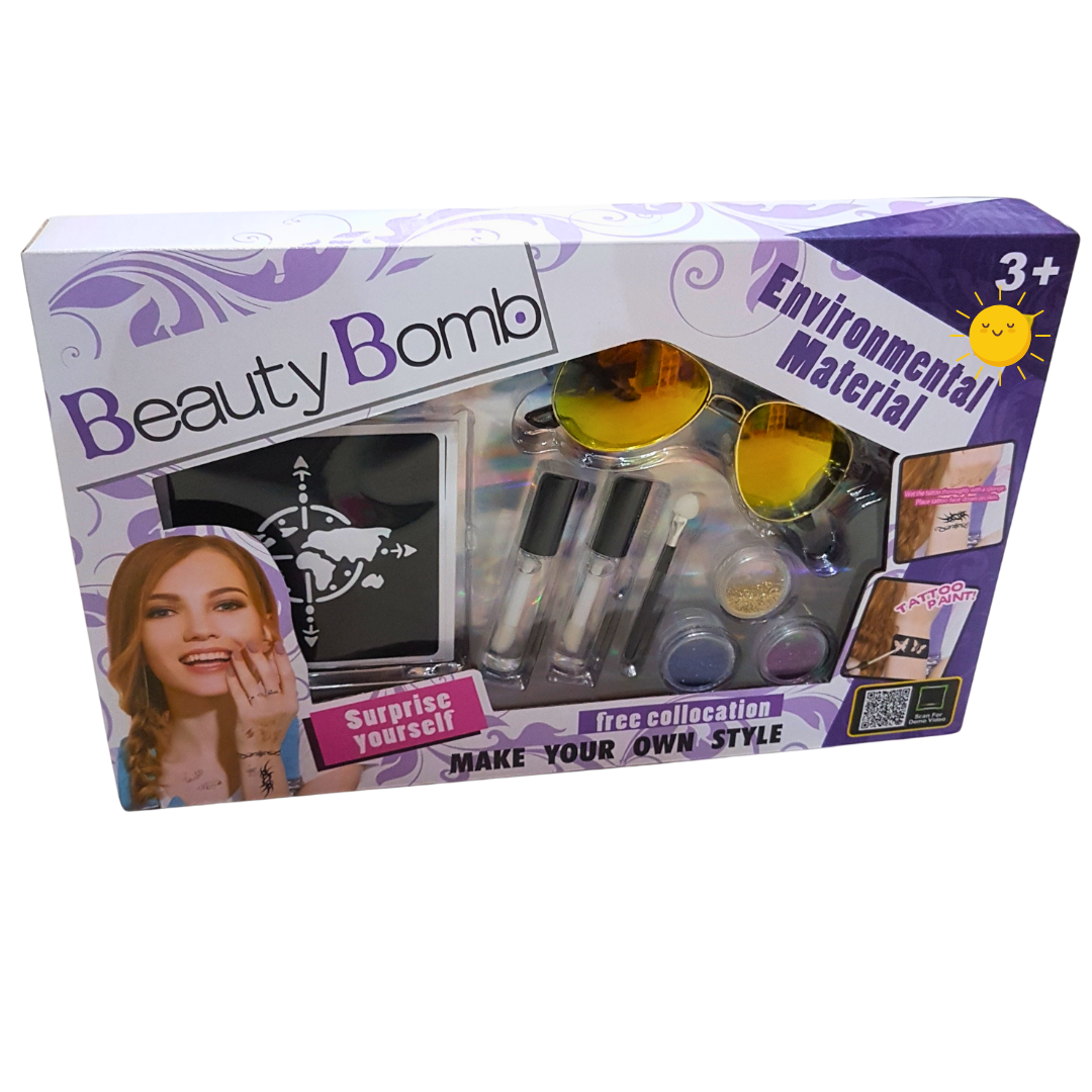 Beauty Bomb Deluxe Makeup Kit - Eco-Friendly Kids' Cosmetics Set