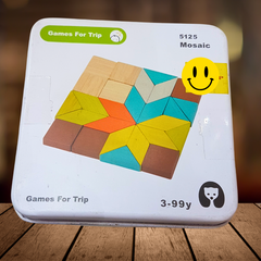 Geometric Genius Wooden Mosaic Puzzle - Engaging Brain Teaser for Ages 3-99