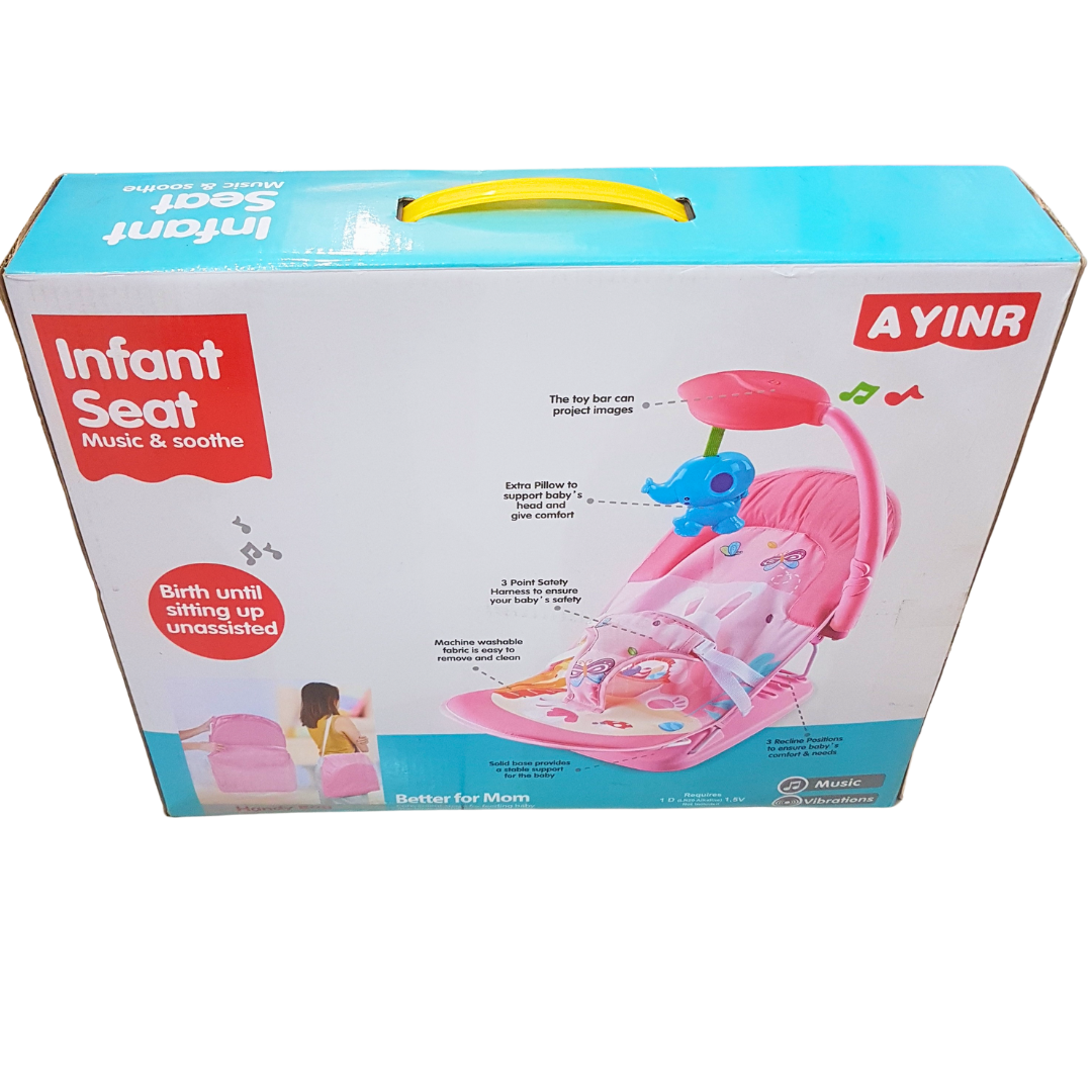 Soothing Melodies Infant Seat with Vibration & Safety Features - A Comforting Cradle for Babies