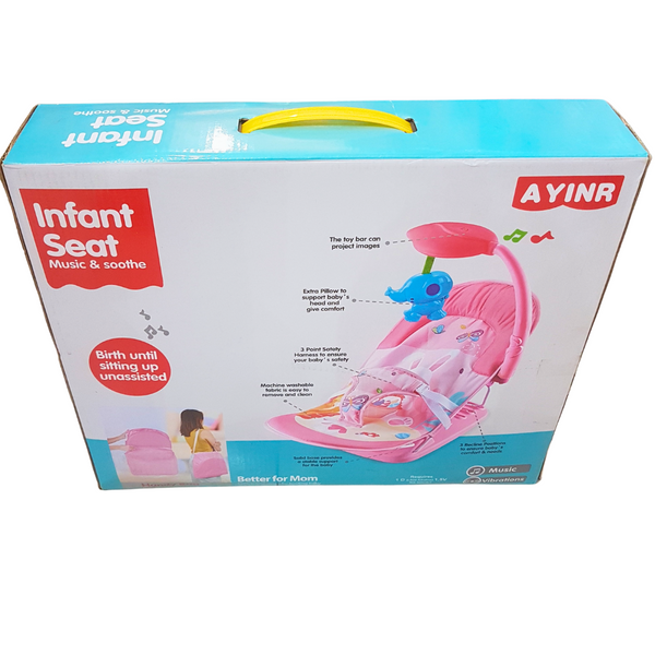 Soothing Melodies Infant Seat with Vibration & Safety Features - A Comforting Cradle for Babies