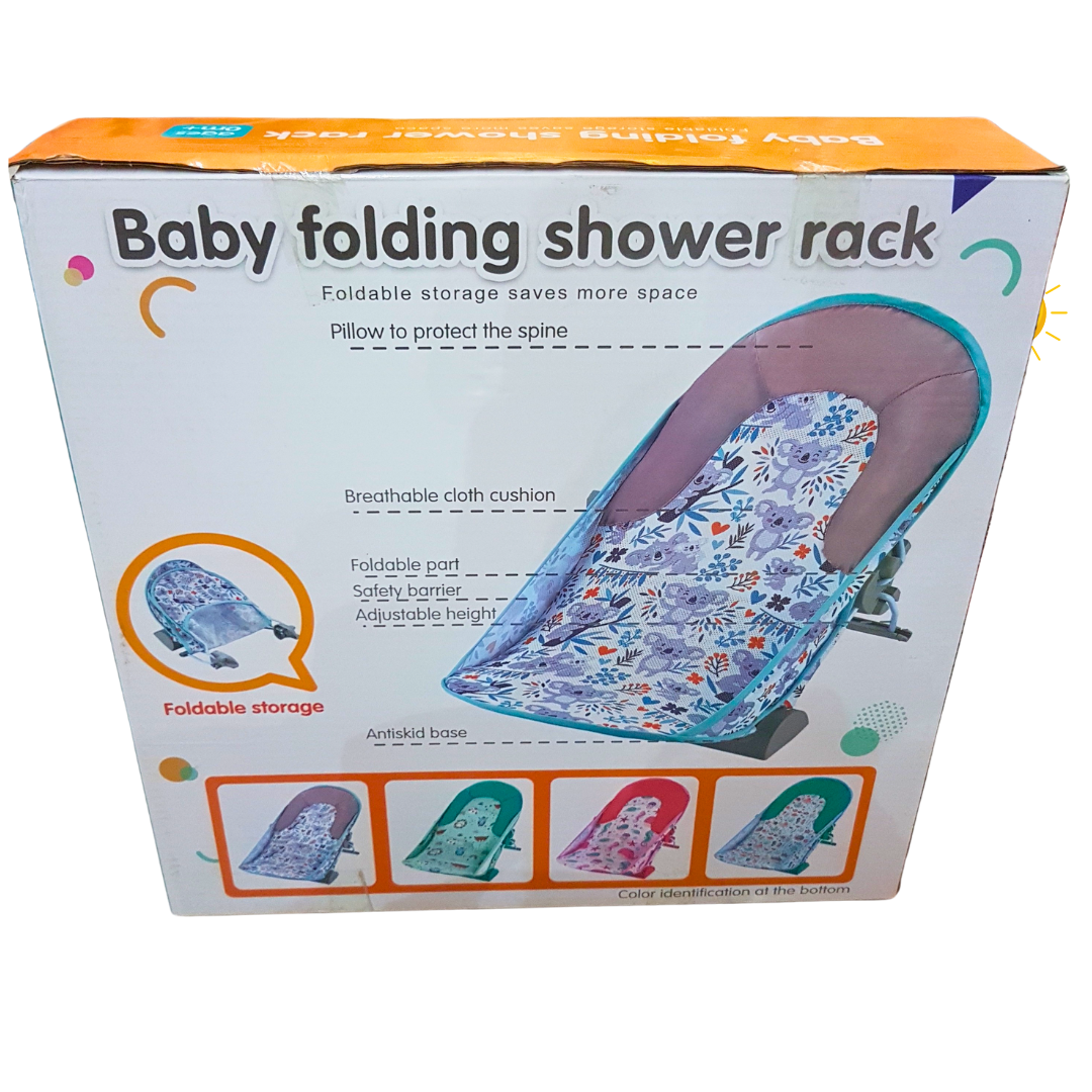 Compact & Safe Baby Folding Shower Rack - Adjustable and Portable Bath Seat for Infants Secondary image