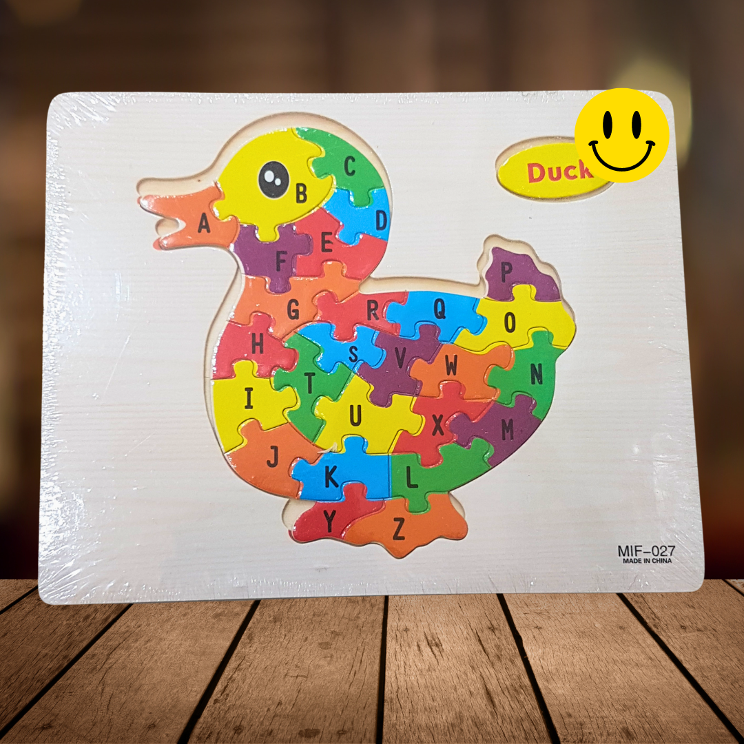 Quacky Alphabet Puzzle - Educational Wooden ABC Jigsaw for Early Learners