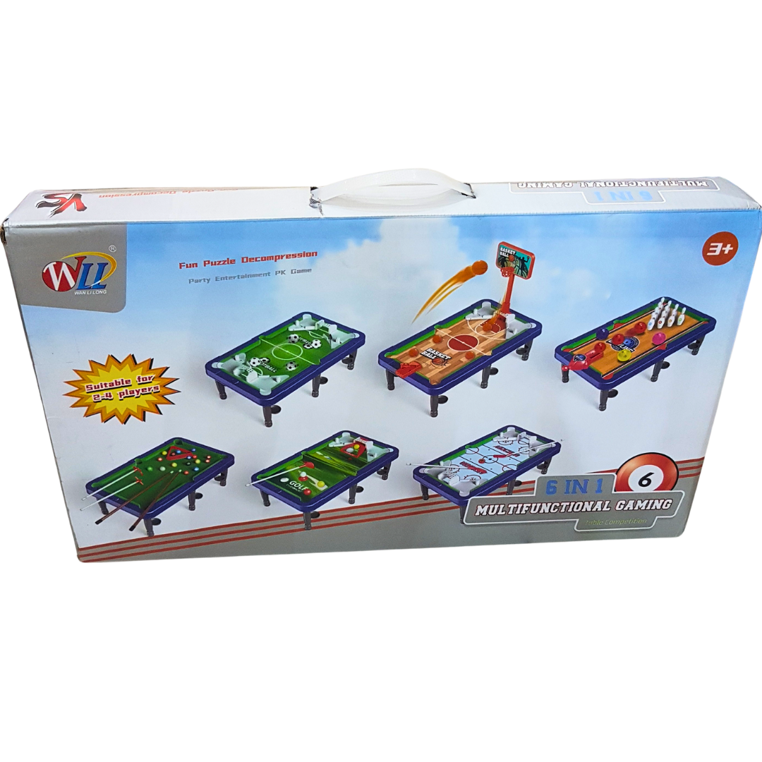 6-in-1 Multi-Game Table - Versatile & Compact Board Games for Kids 3+