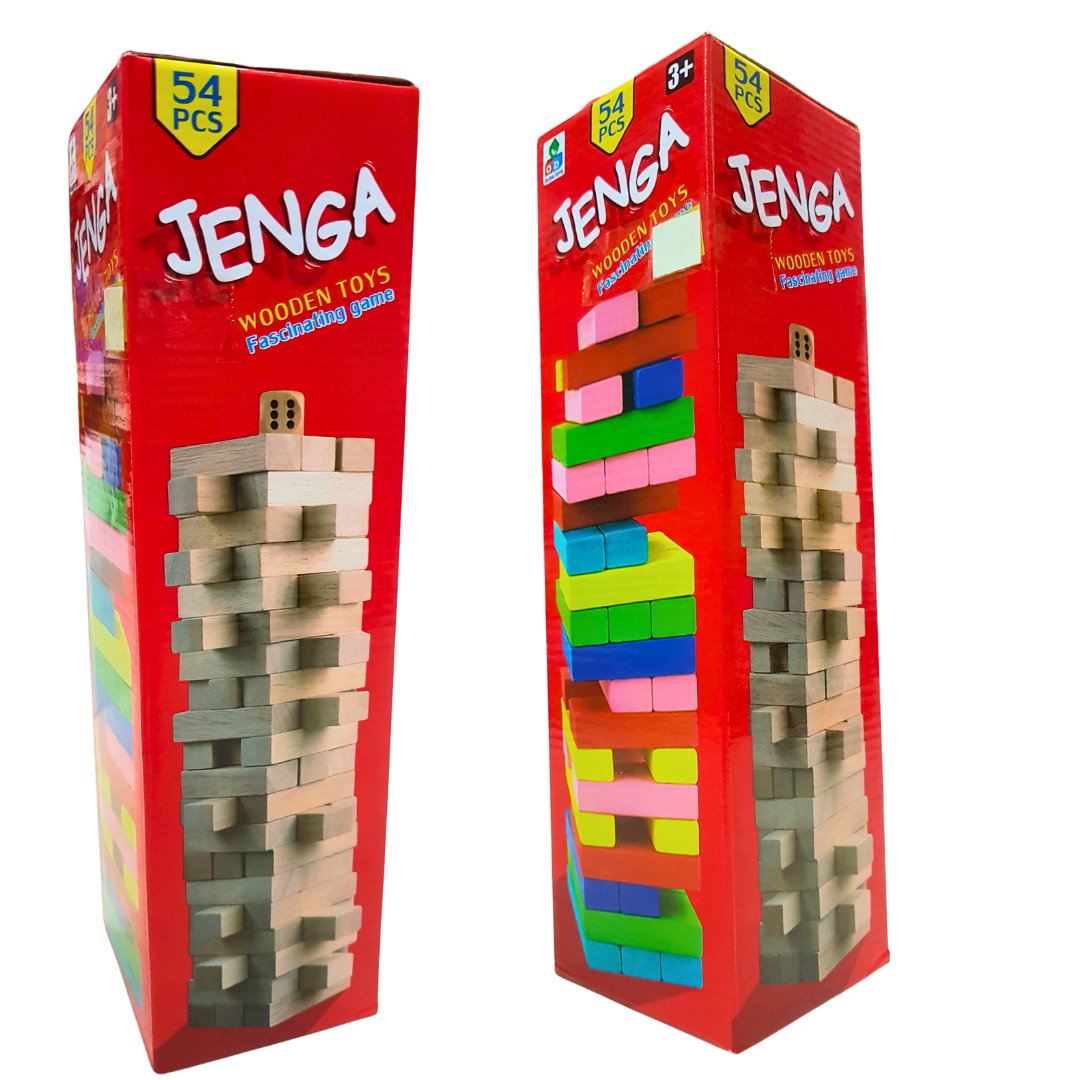 JENGA 54-Piece Wooden Game: Engage & Entertain Kids and Adults Alike, Enhance Coordination & Patience - Fun for Ages 3+