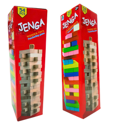 JENGA 54-Piece Wooden Game: Engage & Entertain Kids and Adults Alike, Enhance Coordination & Patience - Fun for Ages 3+