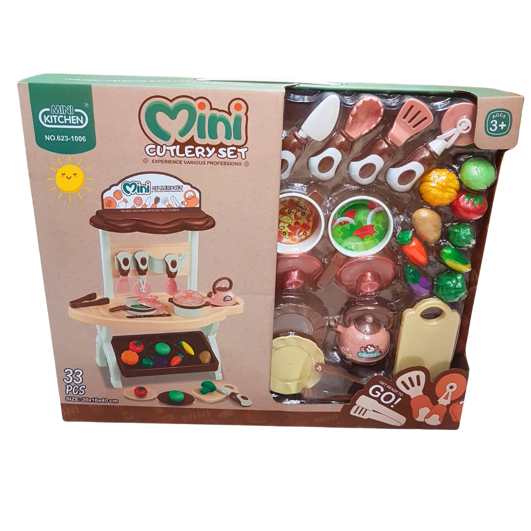 Mini Kitchen Cutlery Set - 33-Piece Playset for Culinary Exploration