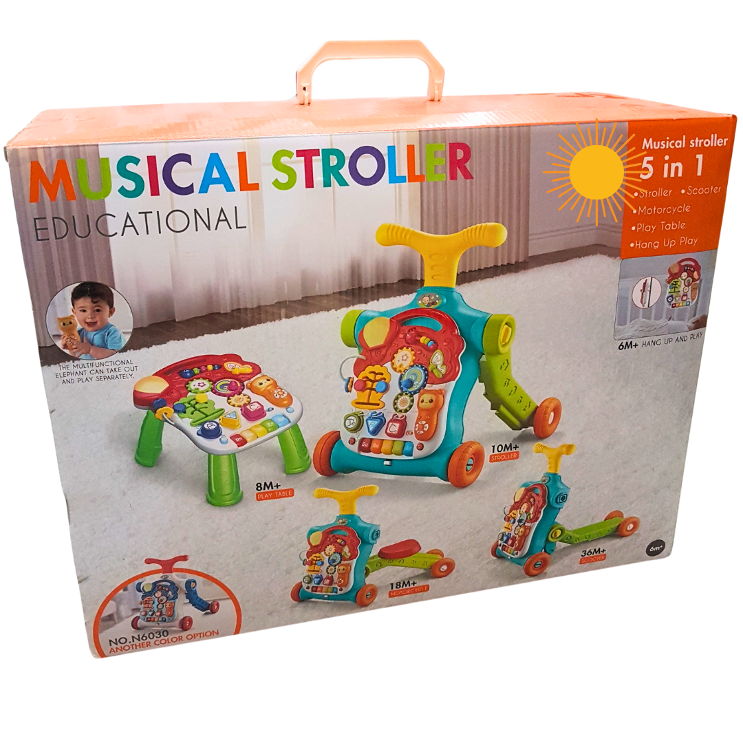 5-in-1 Musical Stroller and Educational Activity Center - Grow with Me Baby's Partner