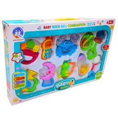 10-Piece Multicolor Baby Rattle Set: Perfect Gift for Newborns to 18 Months