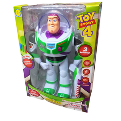 Electronic Walking Buzz Lightyear - Toy Story 4, Light & Music, 360° Rotating Joints, Light Show - Perfect Gift for Kids Ages 3+ & Toy Story Fans