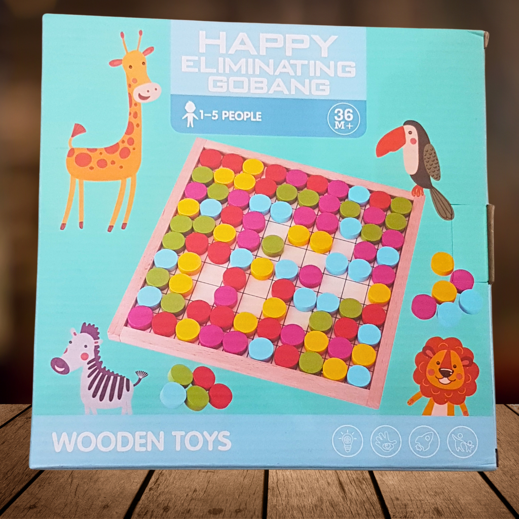 Jungle Joy Gobang Game - Wooden Strategy Board Game for 1-5 Players