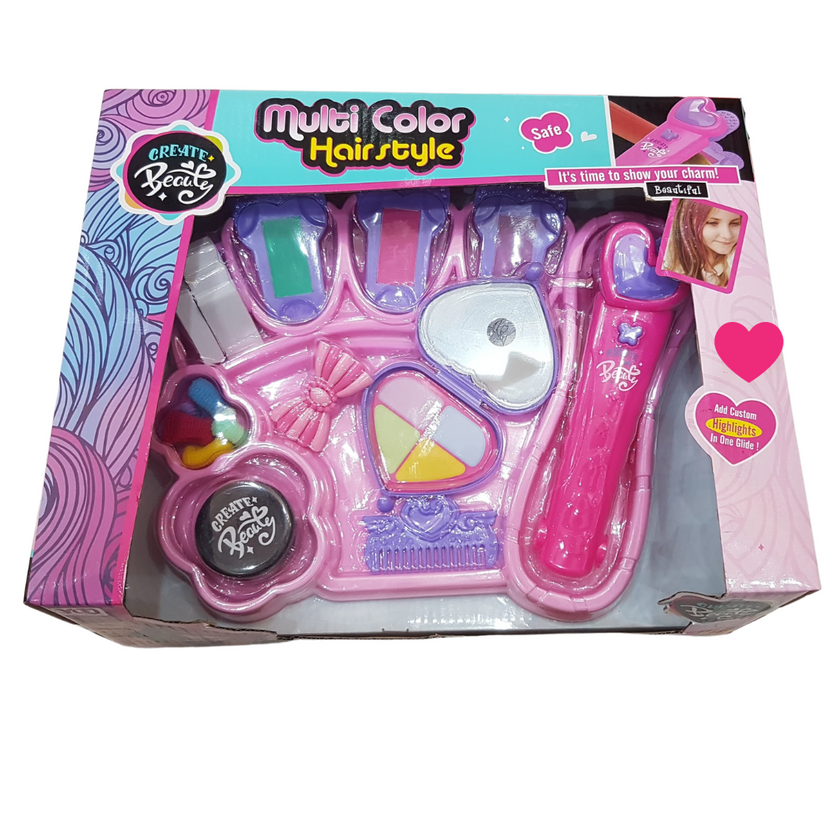 2-in-1 Glitter & Dye Hair Styling Kit - Temporary Multi-Color Highlights for Girls Aged 5+ | One Glide Application Main image