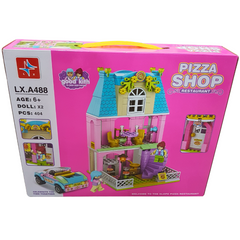 Little Chefs Pizza Shop & Restaurant Building Kit - 404 Pieces LX.A488