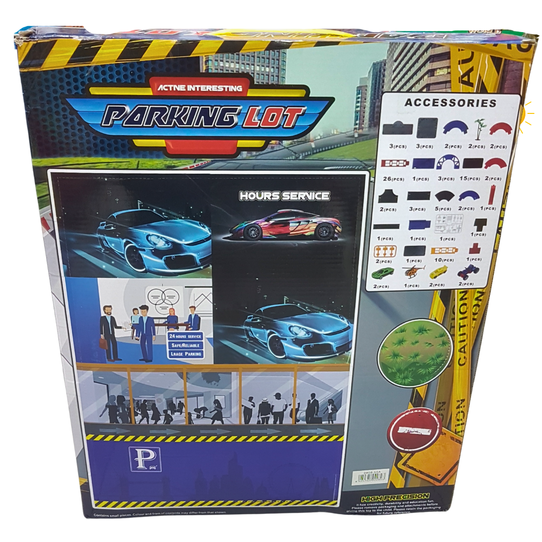 Deluxe Multi-Level Parking Lot Playset with 6 Die-Cast Cars - 97 Pieces for Ages 3+ Secondary image