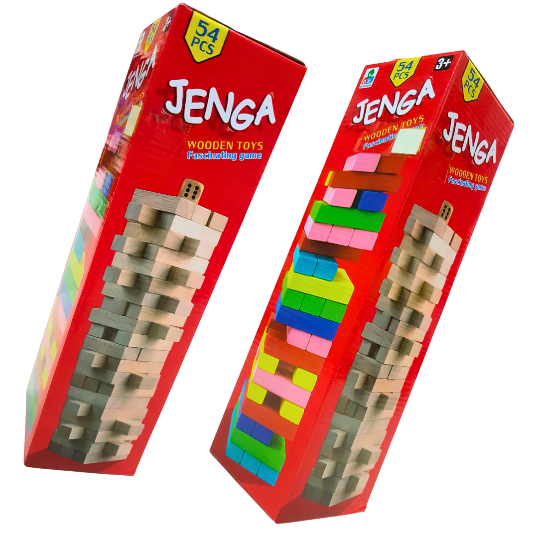 JENGA 54-Piece Wooden Game: Engage & Entertain Kids and Adults Alike, Enhance Coordination & Patience - Fun for Ages 3+